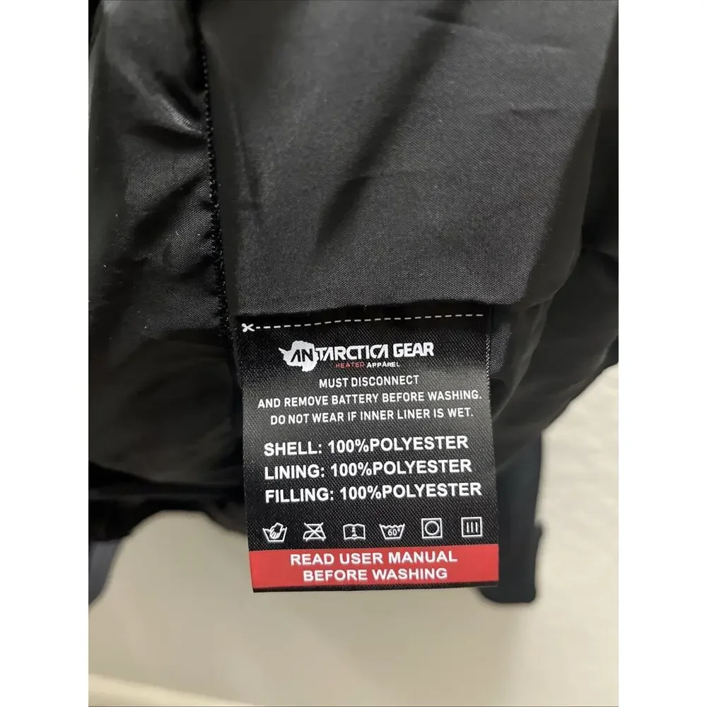 ANTARCTICA GEAR Heated Sz Large Black Snow Jacket Ski + 12V/16000mAh Battery